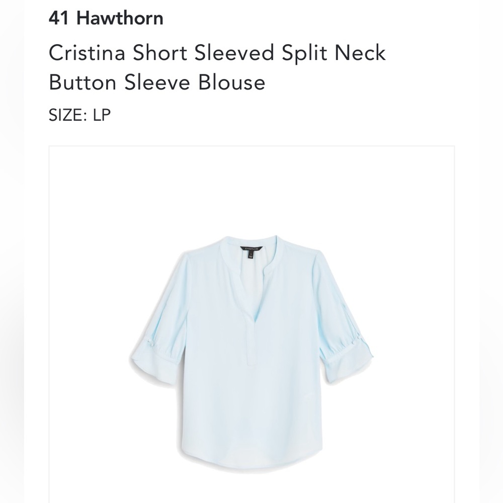 41 Hawthorn Cristina Short Sleeved Split Neck Button Sleeve Blouse
